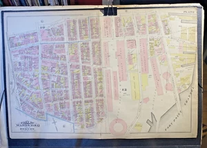 1883 Bromley Map BOSTON MA color VG Wards 10& 12 Plate I Chinatown Ft Pt Channel - Picture 1 of 7