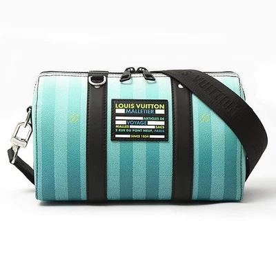 Bolso de hombro Louis Vuitton Damier City Keepall a rayas azul M59921 #051 Foto 1 de 4