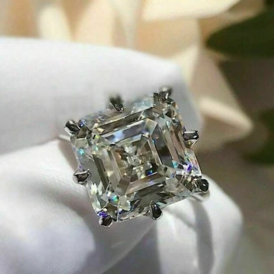 4 Ct Asscher Cut D VVS2 IGI Cert Lab Grown Diamond Engagement Ring 14K Gold - Image 1 of 4