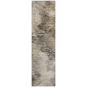 ACN592 Taupe 23x 76 Indoor Outdoor Hallway Runner Rug Stain Resistant Washable K - Picture 1 of 5