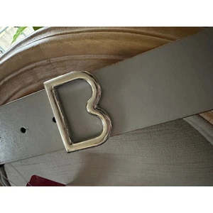 Brooks Brothers Damen Gürtel Grau Silber B Form Schnalle Italy Breit 1,5" M Selten - Bild 1 von 24