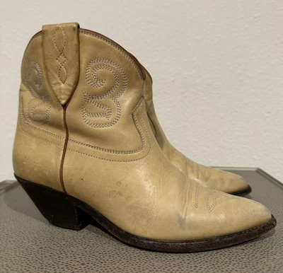 Isabel Marant Beige Amarillo Western Cuero Botines 38 Foto 1 de 4