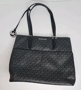 MICHAEL KORS JET SET TRAVEL MEDIUM DOUBLE POCKET TOTE SCHULTERTASCHE MK SCHWARZ EXC - Bild 1 von 5