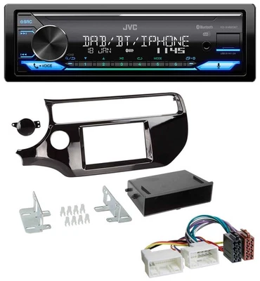 JVC Bluetooth DAB USB MP3 Autoradio für Kia Rio UB ab 2015 piano-schwarz - Bild 1 von 4
