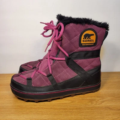 SOREL Glacy Explorer Shortie Fur Waterproof Snow Boot NL2079-529 Size 10.5  - Image 1 of 4