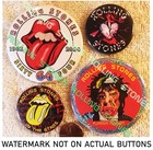 Rolling Stones PIN BUTTON LOT Foreign Tongues 64th Annv In The Stars not cd lp