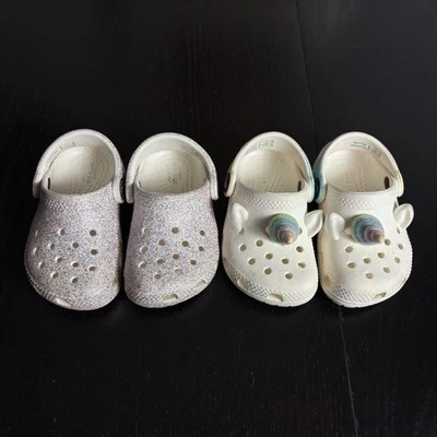 CROCS Classic Clogs Toddler Girl Size 5 Lot of 2, Glitter/Sparkle & Unicorn - Image 1 of 4