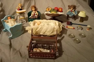 Vintage Baby Kinderzimmer Miniatur 28 Teile selten Aquarium - Bild 1 von 14