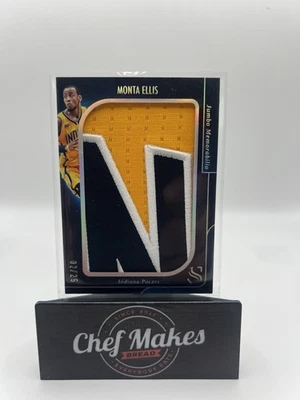 2024-25 Panini Silhouette Jumbo Materials Monta Ellis/25 Game Worn-Pacers Foto 1 de 2