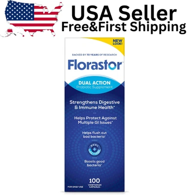 Probióticos Florastor para la salud digestiva e inmune, Saccharomyces Boulardii, 100 Foto 1 de 4