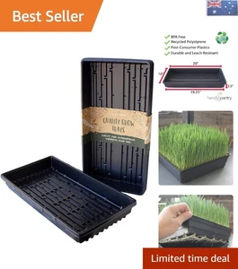 10-Piece Hydroponic Growing Trays 10" x 20" with Drain Holes - Black Plastic - Picture 1 of 9
