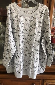 Woman Within Sweatshirt Women 3X Plus Gray Multi Cotton BL Hearts L/S NEW 🩷🩷 - Picture 1 of 18