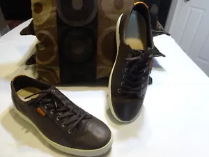 Zapatilla deportiva de verano Ecco para hombre SOFT 7 Street cuero marrón oscuro talla 12 EE. UU. 46 UE - Imagen 1 de 5