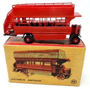 Vintage Anguplas Mini Cars Red Autobus Antiguo 1925 #9 Series E 1/86 Toy Spain - Picture 1 of 10
