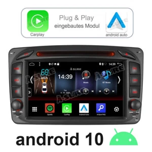 Carplay Android Auto 10 Dual-Tuner Radio Navi DVD für Mercedes C W203 W209 W463 - Bild 1 von 12