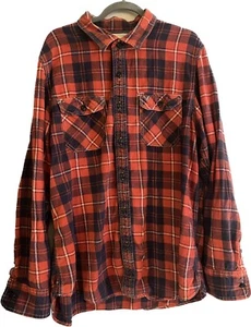 American Eagle Men’s XXL Red/Dark Blue/White Plaid Flannel Long Sleeve - Picture 1 of 9