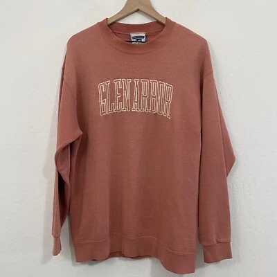 Suéter de cuello redondo Glen Arbor de peso pesado vintage para mujer Lee L Dusty Pink Foto 1 de 4