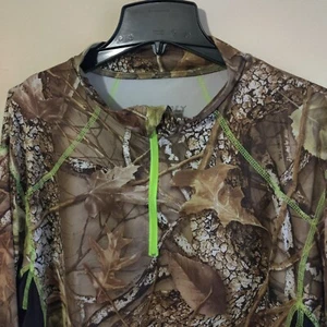 WFS Burly Camo 1/4 Zip Shirt Mens L Long Sleeve Hunting Outdoor Pullover - Picture 1 of 11