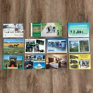 VTG Postcard Lot Pennsylvania Dutch Amish Album Full Color Snow Scene Country - Picture 1 of 12