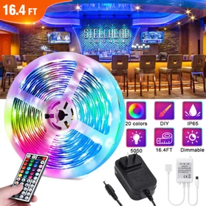 Led Strip Lights 16.4ft RGB Led Room Lights 5050 Waterproof Led Color Changing - Picture 1 of 12