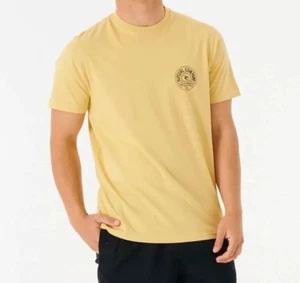 RIP CURL Men's S/S T-Shirt STAPLER - Washed Yellow - Large - NWT - LAST ONE - Picture 1 of 2