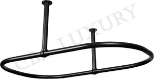 Oval Shower Curtain Rod (Free Curtain Rings)Ceiling Mount for Clawfoot Tub, Free - Picture 1 of 5
