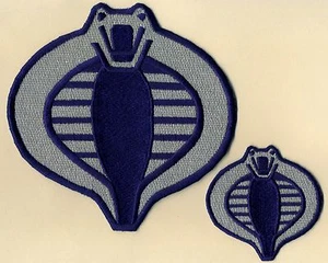 Juego de parches bordados GI Joe Cobra Commander azul marino y plateado de 6" y 3" [2] - Imagen 1 de 3