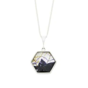 Derbyshire Blue John Sterling Silver Pendant and Chain With Labradorite - Picture 1 of 4