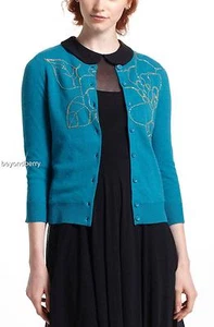 NEW Anthropologie Gilt Floribunda Cardi by Tabitha Size M - Picture 1 of 6