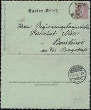 Ö-KuK  5-Kr.  Kartenbrief  "Graz Stadt 16.4.90 - Bensheim" (4-73)