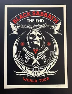 Black Sabbath The End Tour 2016 Shepard Fairey poster rosso originale stampa obbedisci - Foto 1 di 3