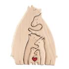 Wood Animals Ornament Hug Love Animal Figurine For Living Room Bedroom Decor