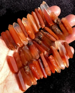 86g 37PC Himalayan RAW Natural Red Lemurian Quartz Lemuria Crystal Point hs036 - Picture 1 of 12