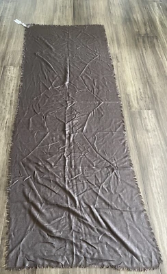 Bufanda ligera/transparente 55 % cachemir 45 % seda 30"x82" chocolate nueva sin etiquetas Foto 1 de 4