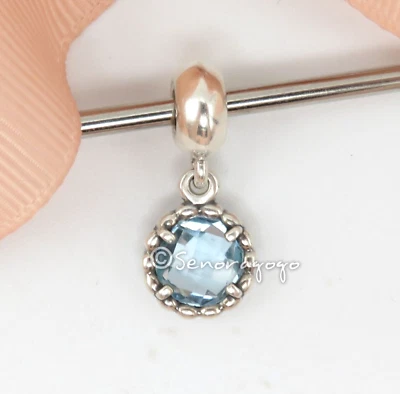 PANDORA Cool Breeze 💨 Blue Topaz Hanging Dangle Charm #791021BTP Retired - Image 1 of 4