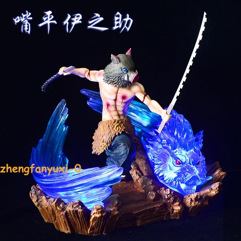 Demon Slayer Hashibira Inosuke 28cm GK Resin Statue Figure Model LED Base Boxed Cover