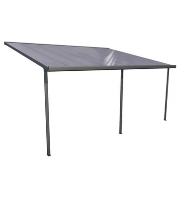 PERGOLA DA ESTERNO "PATIO" IN ALLUMINIO ANTRACITE E POLICARBONATO OPALE, 4X4 ... - Immagine 1 di 4