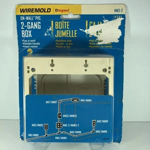 Brand New “Wiremold Legrand” NM3-2 On Wall PVC 2 Gang Box Ivory Paintable - Picture 1 of 7