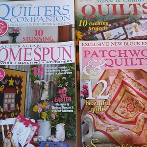 Mixed Lot of 4 Australian Quilt Magazines with Template Patterns Quilting Crafts - Picture 1 of 18