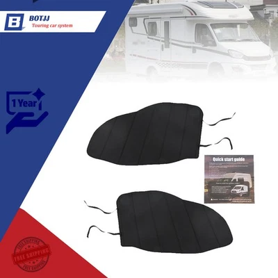 2 PCS For 2015 -2021 2022 Ford Transit Van Blackout Front Door Window Covers - Image 1 of 4