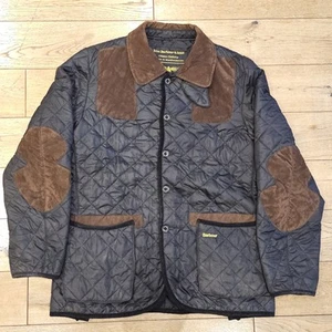 Barbour Tokito Sporting Quilt Jacket Mens XL Military Quilted Black Coat - Picture 1 of 11