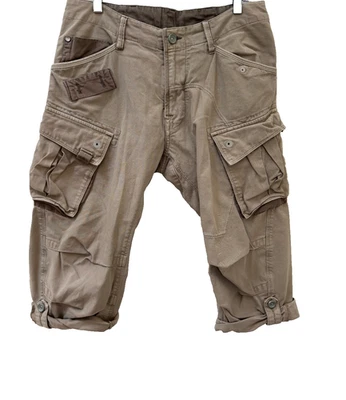 Pantalones Cortos G-Star Raw Cargo 31 Carga Militar RCO Rovic 3D Surfer Cónico Beige Foto 1 de 4
