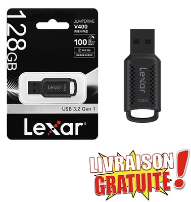 Lexar JumpDrive V400 128Go USB 3.2 Rapide Qualité Professionnelle - Image 1 of 3