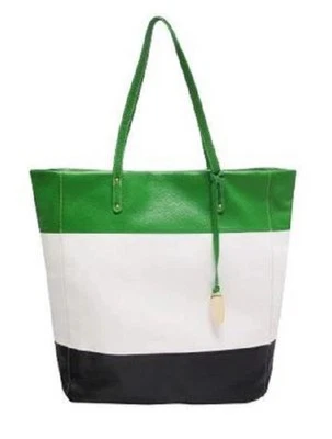 NEW!! Cynthia Rowley X-Large Leather Colorblock Shopper Handbag Tote - $198 Foto 1 de 4