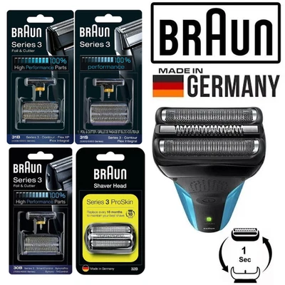 Braun Series 3 cassettes 30B 32B 31B 31S - paquete combinado lámina de corte + cuchillas