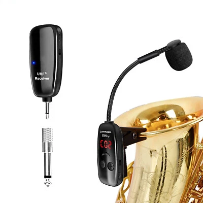 UHF 无线仪器 麦克风 接收器 发射器,160 英尺,即插即用 美国 — 第 1/4 张图片