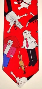 Corbata de seda roja Dilbert (581/2" X 33/4") nueva - Imagen 1 de 3