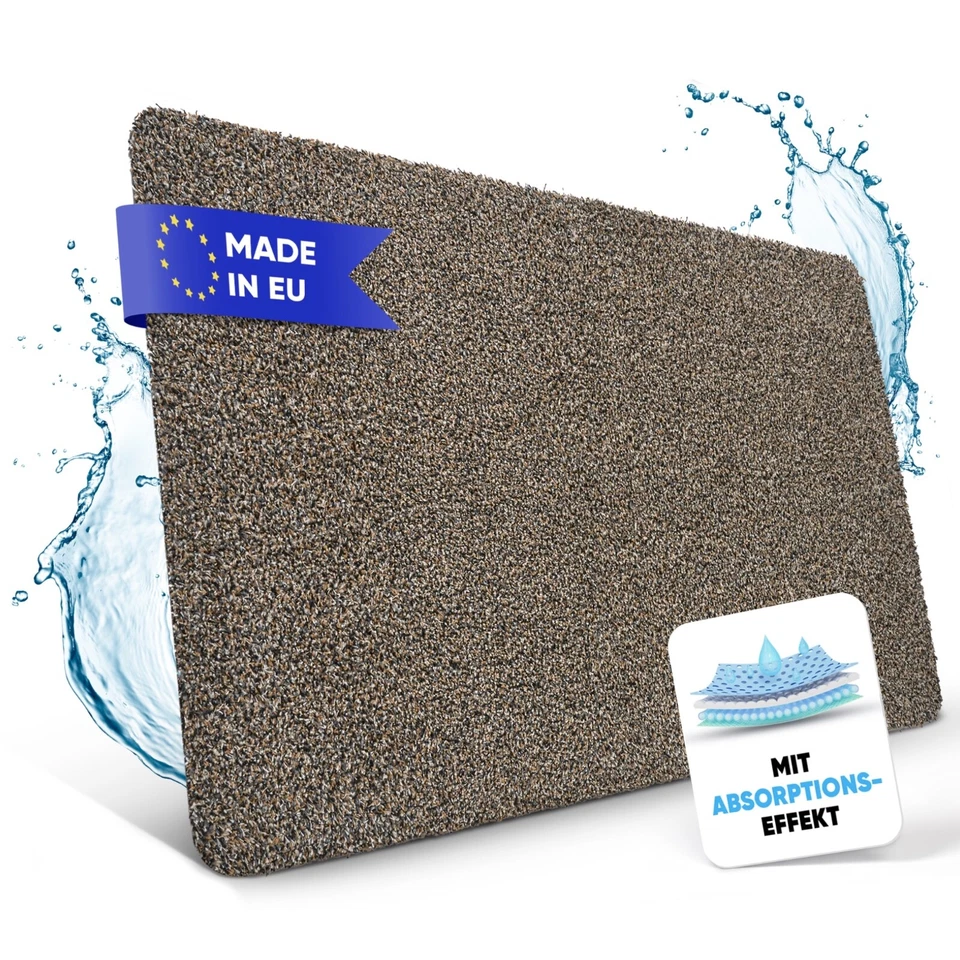 Fußmatte aus saugstarker Baumwolle - für innen und außen, waschbar, rutschfest - Bild 1 von 1