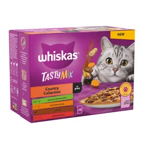 Whiskas Pouches 1+ Tasty Country Gravy 4 x 12 x 85g Cat Food Pouches - Picture 1 of 1