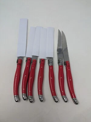 Laguiole Inox Flatware RED 7 Steak Knives — 第 1/4 张图片